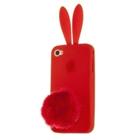 Чехол силиконовый Rabito для iPhone 4s/4 ярко-красный кролик