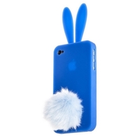 Чехол силиконовый Rabito для iPhone 4s/4 синий кролик