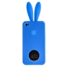 Чехол силиконовый Rabito для iPhone 4s/4 синий кролик